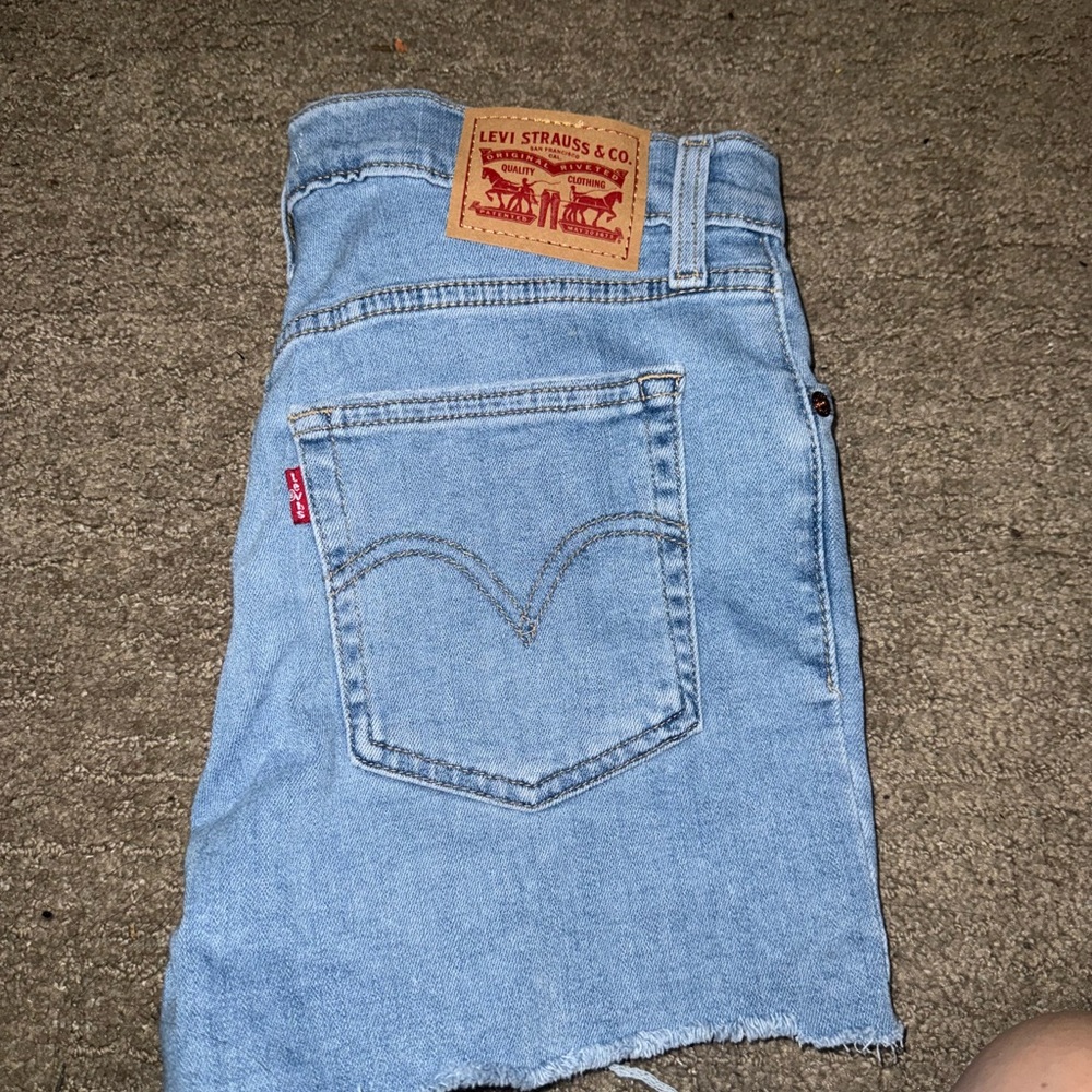 Levi's Sky Blue High Rise Shorts